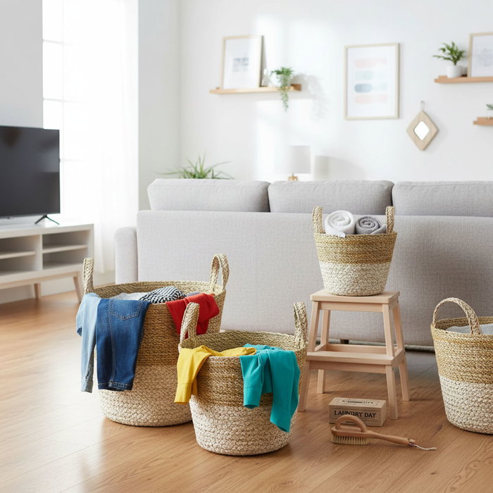 Privilege Cesta Cónica Seagrass con Asas 25 cm (18 Unidades)