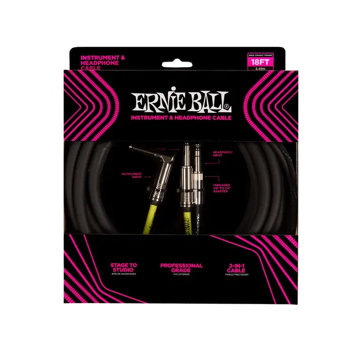 Ernie Ball Cable Combo para Instrumento y Auriculares