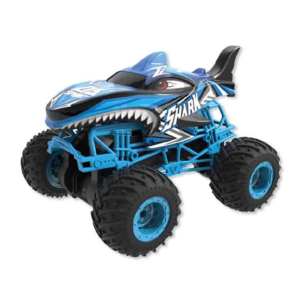 Coche radio control tiburón flash, escala 1:16, carcasa plástico, bateria litio y luces - modelos surtidos