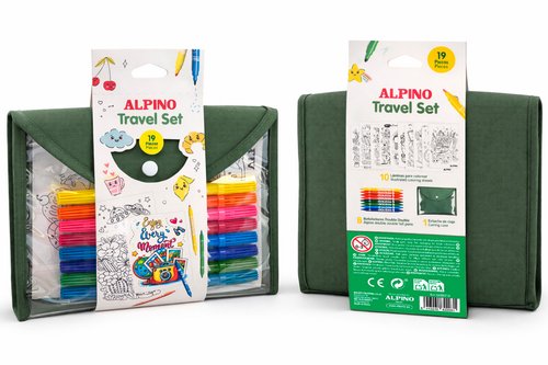 ALPINO Set de viaje de rotuladores de fibra color dual con 12 unidades ALPINO Set de viaje de rotuladores de fibra color dual con 12 unidades