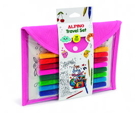 ALPINO Set de viaje de rotuladores de fibra color dual con 12 unidades