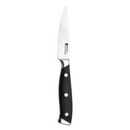 Masterpro Cuchillo pelador de acero inoxidable, cuchilla 8,75 cm, mango de madera