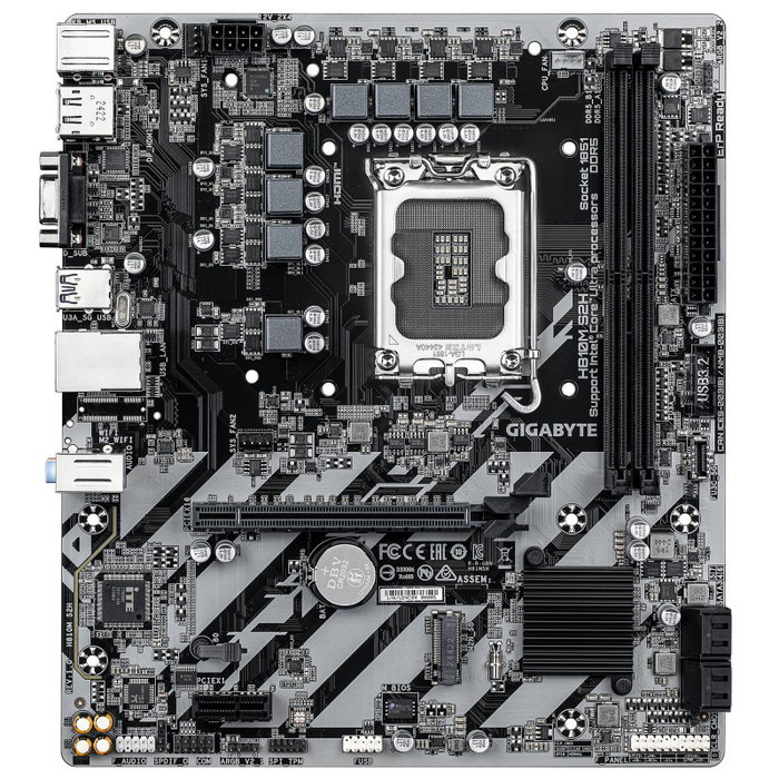Gigabyte H810M S2H Placa Base Intel H810 LGA 1851 mATX con DDR5, PCIe 4.0, M.2, HDMI 2.1, DisplayPort 2.1