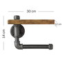 Hanah Home Boruraf021 Estantería de tubo de madera de abeto y metal, 30x14x12 cm, Negro y Nogal