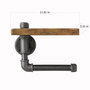 Hanah Home Boruraf021 Estantería de tubo de madera de abeto y metal, 30x14x12 cm, Negro y Nogal
