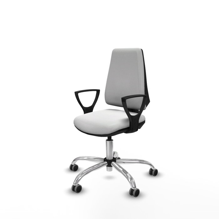 PIQUERAS Y CRESPO Silla de oficina Elche Blanca con Brazos Fijos