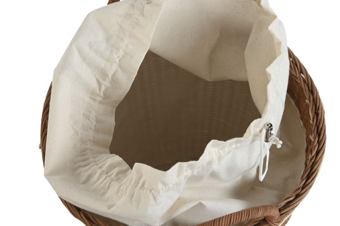 DKD Home Decor Set de 2 Cestas para la Ropa Seagrass y Algodón Natural