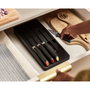 Joseph Joseph Elevate Store Set de 5 cuchillos con bandeja de almacenamiento para cajón, Plata / Negro de acero inoxidable japonés de alta calidad.