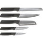 Joseph Joseph Elevate Store Set de 5 cuchillos con bandeja de almacenamiento para cajón, Plata / Negro de acero inoxidable japonés de alta calidad.