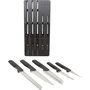 Joseph Joseph Elevate Store Set de 5 cuchillos con bandeja de almacenamiento para cajón, Plata / Negro de acero inoxidable japonés de alta calidad.