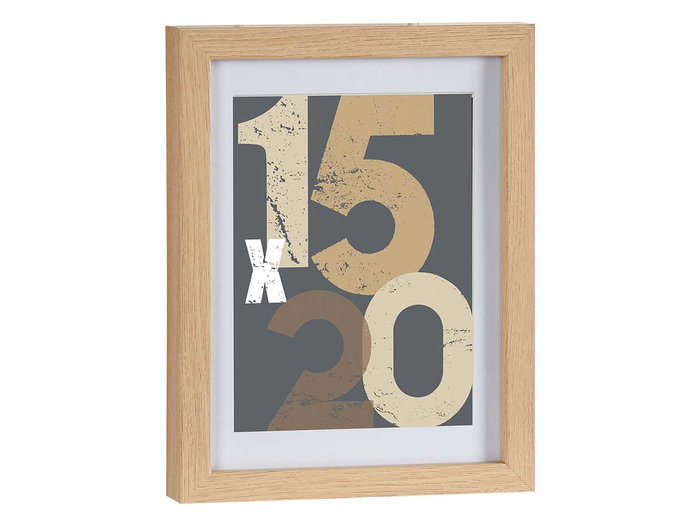 Giftdecor Portafoto Pared Madera Natural con Paspartu para Foto 15x20cm (Set de 12)