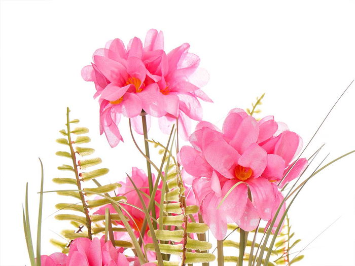 Ibergarden Ramillete Pétalos Largos 3 Colores Blanco Rosa Morado 20x48x20 cm (Set de 6)