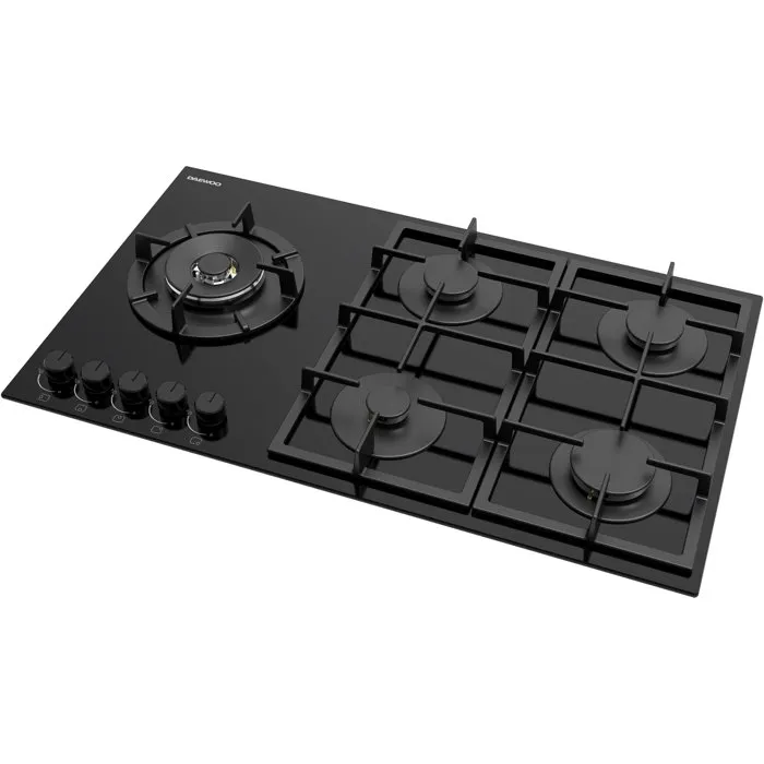 Daewoo BH9GKF51BNH Placa de gas 5 fuegos 90 cm Negra