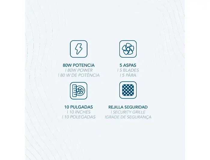 Daewoo DW9009 Ventilador de sobremesa 80W 25cm Blanco