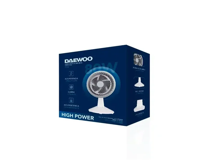 Daewoo DW9009 Ventilador de sobremesa 80W 25cm Blanco