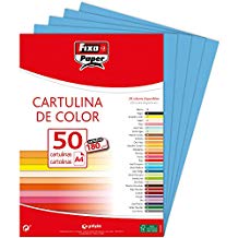 FIXO Paquete de 50 Cartulinas A4 180g Azul Maldivas