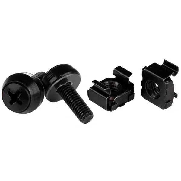 StarTech.com Paquete de 50 Tornillos y Tuercas Enjauladas M5x12mm - Negro StarTech.com Paquete de 50 Tornillos y Tuercas Enjauladas M5x12mm - Negro