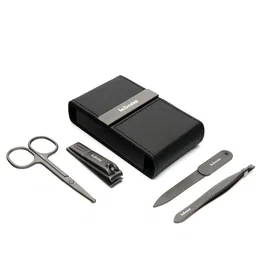 Kocos Kit de Manicura 4 en 1 para Uñas con Cortaúñas, Lima, Tijeras y Pinzas en Acero Inoxidable y Caja Magnética Compacta