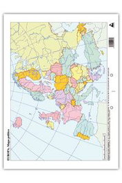 CUMIO Paquete de 50 mapas Europa político mudo