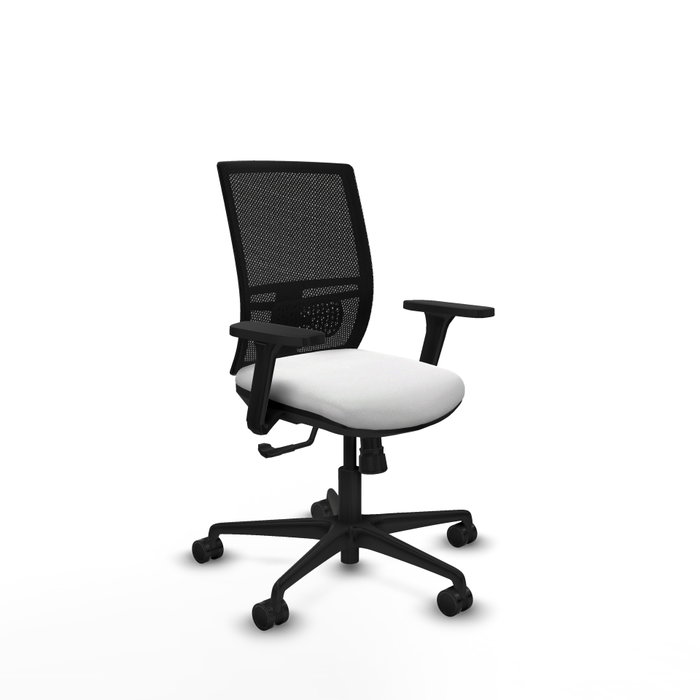 PIQUERAS Y CRESPO Silla de oficina Yunquera con mecanismo Sincro, Blanco y Negro PIQUERAS Y CRESPO Silla de oficina Yunquera con mecanismo Sincro, Blanco y Negro