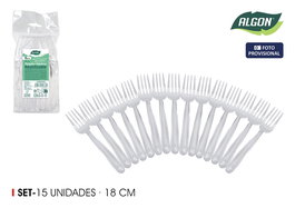 Inde Set 15 Tenedores de Mesa 18 cm Algon (24 Unidades)