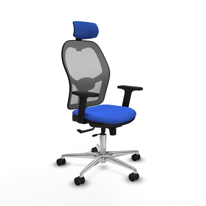 PIQUERAS Y CRESPO Silla de oficina Jorquera con mecanismo Sincro/Traslack, Tela Azul y Malla Gris PIQUERAS Y CRESPO Silla de oficina Jorquera con mecanismo Sincro/Traslack, Tela Azul y Malla Gris