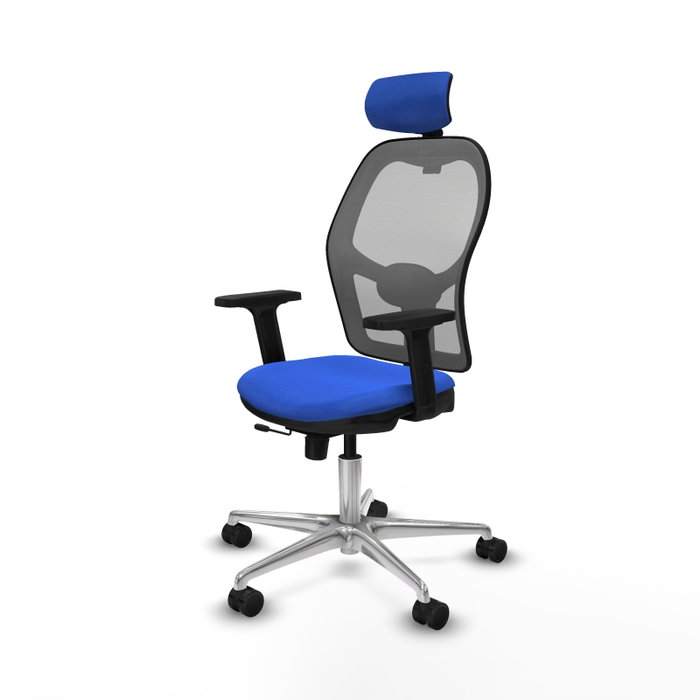 PIQUERAS Y CRESPO Silla de oficina Jorquera con mecanismo Sincro/Traslack, Tela Azul y Malla Gris PIQUERAS Y CRESPO Silla de oficina Jorquera con mecanismo Sincro/Traslack, Tela Azul y Malla Gris