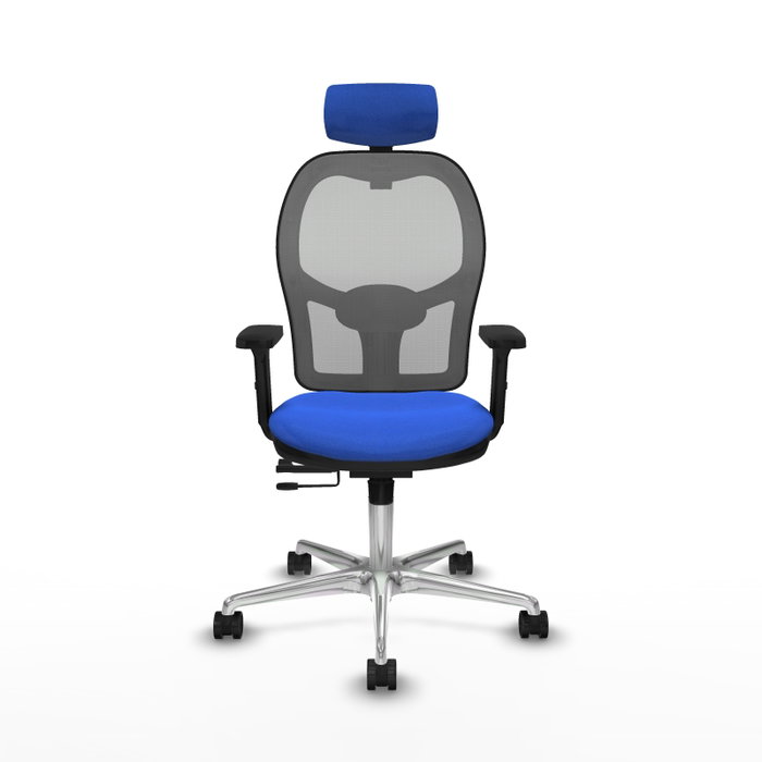 PIQUERAS Y CRESPO Silla de oficina Jorquera con mecanismo Sincro/Traslack, Tela Azul y Malla Gris PIQUERAS Y CRESPO Silla de oficina Jorquera con mecanismo Sincro/Traslack, Tela Azul y Malla Gris