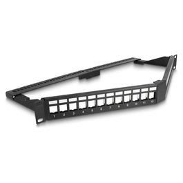 DeLOCK Panel de conexión Keystone 24 puertos 1U en ángulo negro