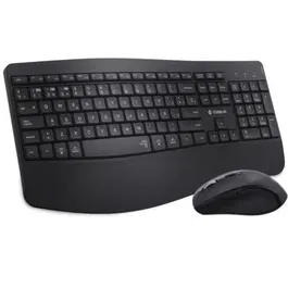 Subblim Combo Dual Office Prowave Teclado y Ratón Inalámbrico Ergonómico Recargable Bluetooth y USB Negro