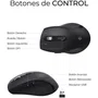 Subblim Combo Dual Office Prowave Teclado y Ratón Inalámbrico Ergonómico Recargable Bluetooth y USB Negro