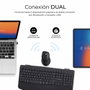 Subblim Combo Teclado Español y Ratón Inalámbrico Ergonómico Negro