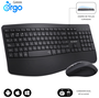 Subblim Combo Dual Prowave Negro, Teclado y Ratón Ergonómicos Recargables