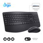 Subblim Combo Dual Prowave Negro, Teclado y Ratón Ergonómicos Recargables