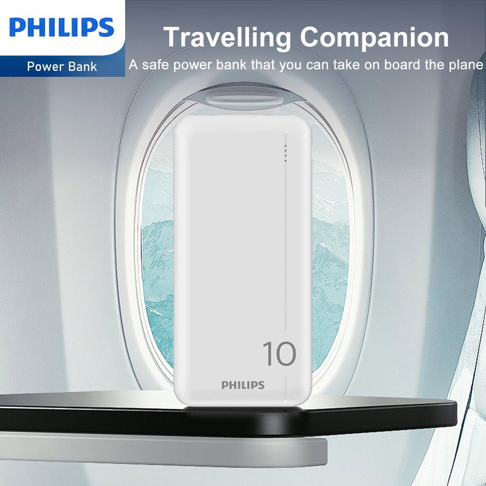 Philips Powerbank Slim 10000mAh Blanca con Doble USB Philips Powerbank Slim 10000mAh Blanca con Doble USB