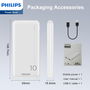 Philips Power Bank 10000 mAh - Batería Externa Portátil, Carga Rápida con 2 Puertos USB para Móvil, Tablet y Más
