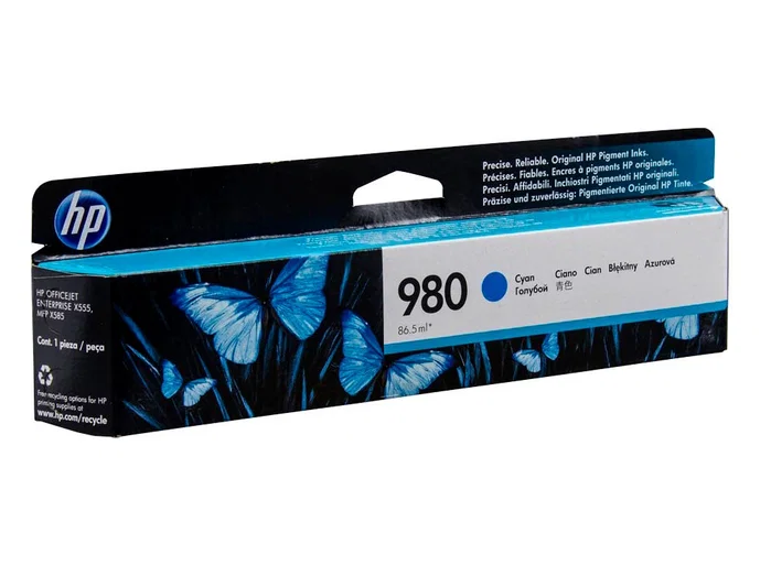HP Cartucho de Tinta Original 980 Cian (D8J07A) para Officejet Enterprise