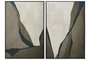 DKD Home Decor Cuadro Lienzo Velvet Abstracto, Pack de 2, Verde Musgo y Negro