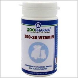 Zoopharma Veterinaria Zoo-30 Vitamins para Perros y Gatos, Complejo Vitamínico Mineral, Ideal Gestación/Lactancia, 30 Comprimidos
