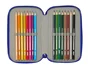 Safta Plumier Escolar Real Madrid 3 Equipación 25/26 - Plumier Triple Cremallera 37 Piezas, Dimensiones 195x125x55 mm