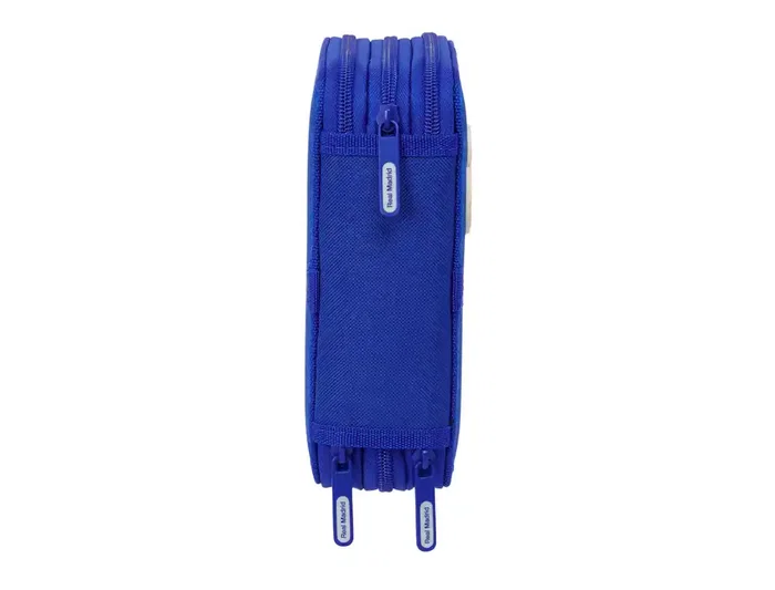 Safta Plumier Escolar Real Madrid 3 Equipación 25/26 - Plumier Triple Cremallera 37 Piezas, Dimensiones 195x125x55 mm