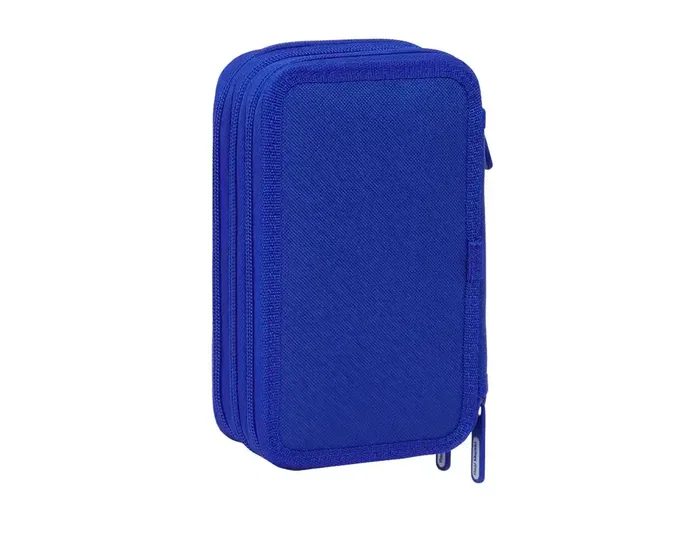 Safta Plumier Escolar Real Madrid 3 Equipación 25/26 - Plumier Triple Cremallera 37 Piezas, Dimensiones 195x125x55 mm
