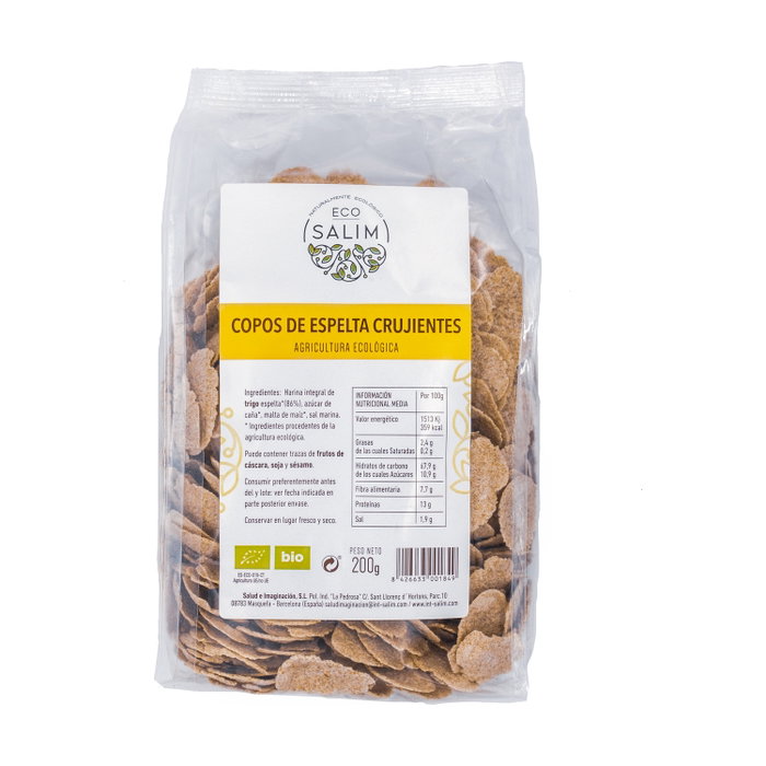 Eco Salim Copos de Espelta Crujientes Ecológicos 200g Eco Salim Copos de Espelta Crujientes Ecológicos 200g