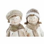 DKD Home Decor Set de 2 Figuras NIòOS en Resina, Marrón Claro