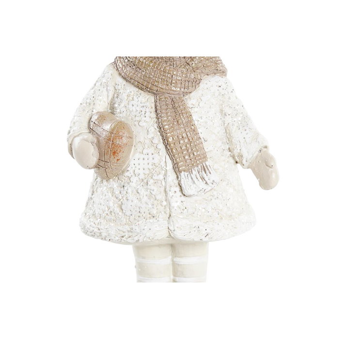 DKD Home Decor Set de 2 Figuras NIòOS en Resina, Marrón Claro