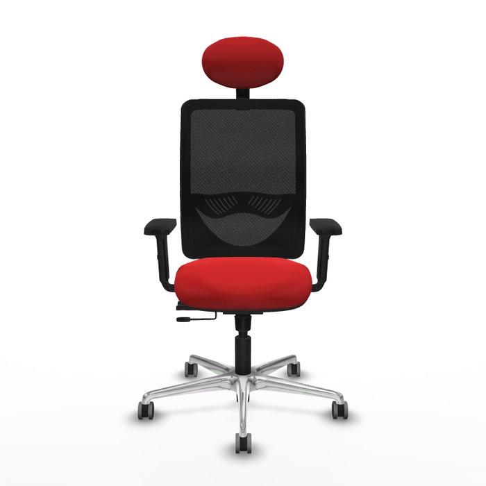 PIQUERAS Y CRESPO Silla de oficina Zulema con mecanismo Sincro/Traslack Rojo y Negro