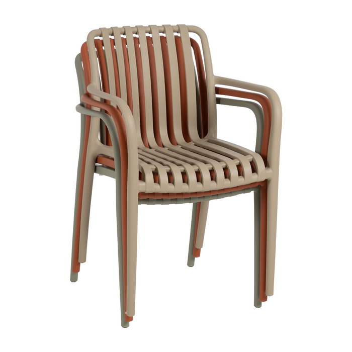 Silla Apilable Terracota Polipropileno 56 X 57 X 81 cm (Set de 2)