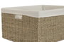 DKD Home Decor Set de 3 Cestas de Seagrass y Algodón Natural y Blanco