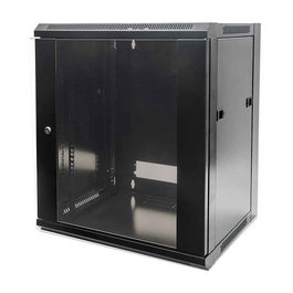 Intellinet Bastidor de Pared 6U 570x450mm Negro (19") con Puerta de Vidrio y Paneles Laterales Desmontables, Máx. 60 kg - Kit de Montaje