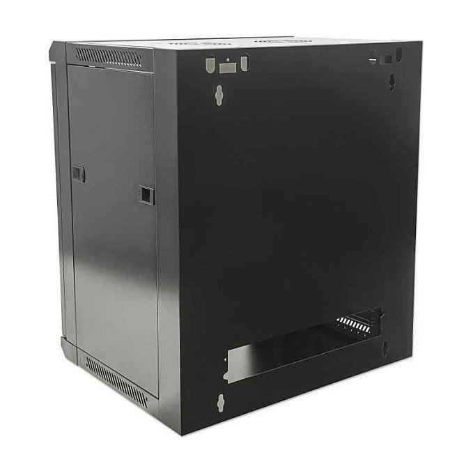 Intellinet Bastidor de Pared 6U 570x450mm Negro (19") con Puerta de Vidrio y Paneles Laterales Desmontables, Máx. 60 kg - Kit de Montaje
